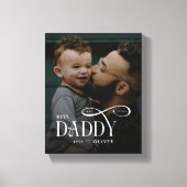 Modern Best Daddy Ever Photo Personalized Canvas キャンバスプリント (正面)