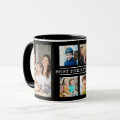 Modern Best Family Ever 6 Photo Collage Black マグカップ (正面左)