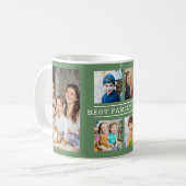 Modern Best Family Ever 6 Photo Collage Green コーヒーマグカップ (正面左)