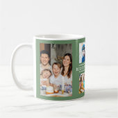 Modern Best Family Ever 6 Photo Collage Green コーヒーマグカップ (左)