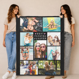 Modern BEST FRIENDS FOREVER フォトコラージュ 名前入り フリースブランケット
