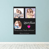 Modern Best Friends Photo Grid Keepsake Gift Plaqu キャンバスプリント (インサイチュ (ウッドフロア))