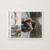 Modern Best Friends Simple Besties Photo Collage ジグソーパズル (横)