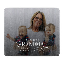 Modern Best Grandma Ever Photo Personalized カッティングボード