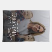 Modern Best Grandma Ever Photo Personalized キッチンタオル (横)