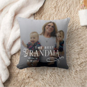 Modern Best Grandma Ever Photo Personalized クッション (ブランケット)