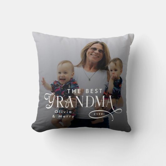Modern Best Grandma Ever Photo Personalized クッション (正面)