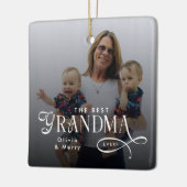 Modern Best Grandma Ever Photo Personalized セラミックオーナメント (左)