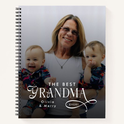 Modern Best Grandma Ever Photo Personalized ノートブック (正面)