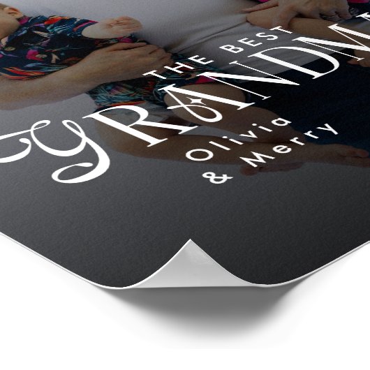 Modern Best Grandma Ever Photo Personalized ポスター (角)