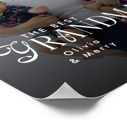 Modern Best Grandma Ever Photo Personalized ポスター (角)