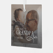 Modern Best GrandPa Ever Photo Personalized ガラスオーナメント (正面左)