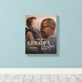 Modern Best GrandPa Ever Photo Personalized キャンバスプリント