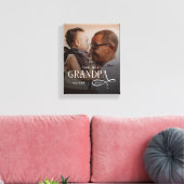 Modern Best GrandPa Ever Photo Personalized キャンバスプリント (インサイチュ (リビング))