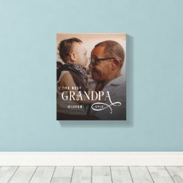 Modern Best GrandPa Ever Photo Personalized キャンバスプリント