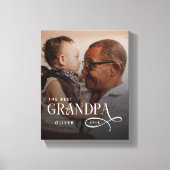 Modern Best GrandPa Ever Photo Personalized キャンバスプリント (正面)