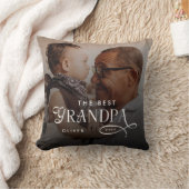 Modern Best GrandPa Ever Photo Personalized クッション (ブランケット)