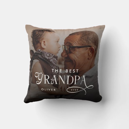 Modern Best GrandPa Ever Photo Personalized クッション (裏面)