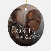 Modern Best GrandPa Ever Photo Personalized セラミックオーナメント (左)