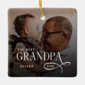Modern Best GrandPa Ever Photo Personalized セラミックオーナメント (正面)