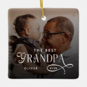 Modern Best GrandPa Ever Photo Personalized セラミックオーナメント (正面)