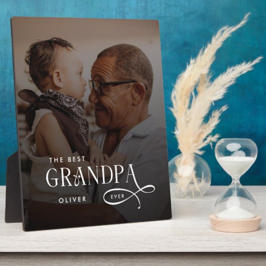 Modern Best GrandPa Ever Photo Personalized フォトプラーク (側面)