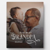 Modern Best GrandPa Ever Photo Personalized フォトプラーク (正面)