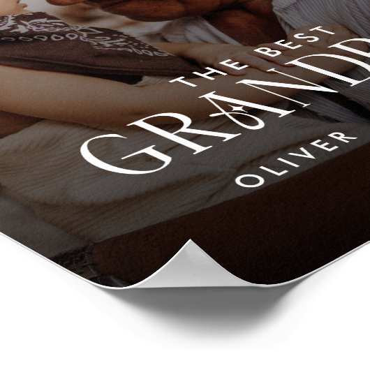 Modern Best GrandPa Ever Photo Personalized ポスター (角)