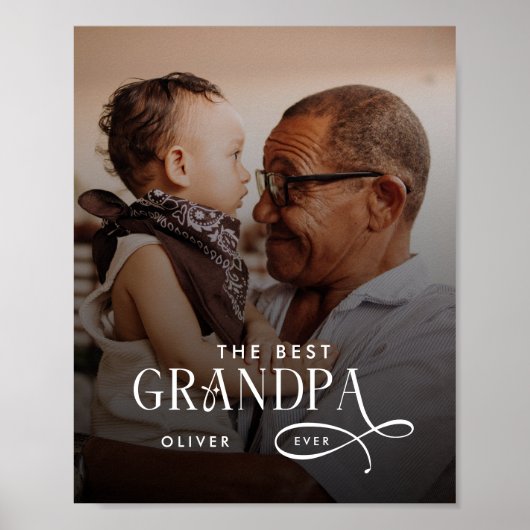 Modern Best GrandPa Ever Photo Personalized ポスター (正面)
