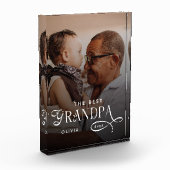 Modern Best GrandPa Ever Photo Personalized Gifts フォトブロック (左)