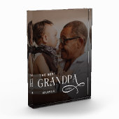 Modern Best GrandPa Ever Photo Personalized Gifts フォトブロック (左)