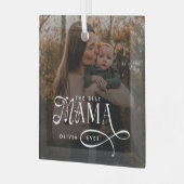 Modern Best Mama Ever Photo Mothers Day Gifts ガラスオーナメント (正面左)