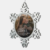 Modern Best Mama Ever Photo Mothers Day Gifts スノーフレークピューターオーナメント (右)