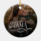  Modern Best Mama Ever Photo Mothers Day Gifts セラミックオーナメント (裏面)