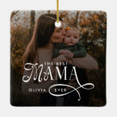 Modern Best Mama Ever Photo Mothers Day Gifts セラミックオーナメント (裏面)
