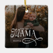 Modern Best Mama Ever Photo Mothers Day Gifts セラミックオーナメント (正面)