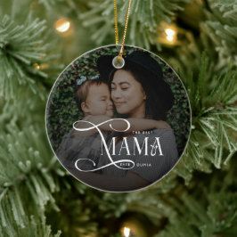 Modern Best Mama Ever Photo Mothers Day Gifts セラミックオーナメント
