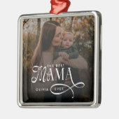 Modern Best Mama Ever Photo Mothers Day Gifts メタルオーナメント (左)