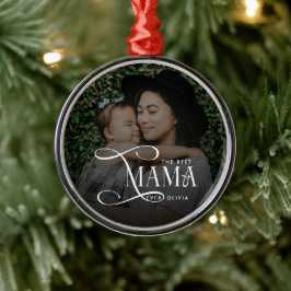 Modern Best Mama Ever Photo Mothers Day Gifts メタルオーナメント