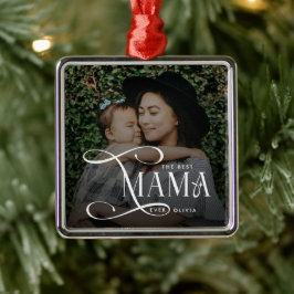 Modern Best Mama Ever Photo Mothers Day Gifts メタルオーナメント
