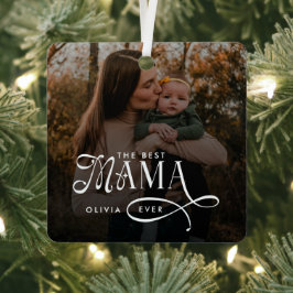 Modern Best Mama Ever Photo Mothers Day Gifts メタルオーナメント