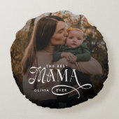 Modern Best Mama Ever Photo Mothers Day Gifts ラウンドクッション (裏面)