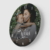 Modern Best Mama Ever Photo Mothers Day Gifts ラージ壁時計 (傾斜)