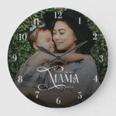 Modern Best Mama Ever Photo Mothers Day Gifts ラージ壁時計 (正面)