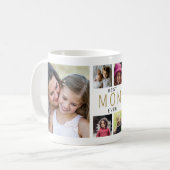 Modern Best mom Ever 6 Photo Collage White コーヒーマグカップ (正面左)