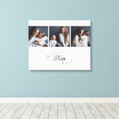 Modern Best Mom Ever Elegant Script 3 Photo キャンバスプリント (インサイチュ (ウッドフロア))