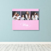 Modern Best Mom Ever Elegant Script 3 Photo キャンバスプリント (インサイチュ (ウッドフロア))