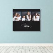 Modern Best Mom Ever Elegant Script Black 3 Photo キャンバスプリント (インサイチュ (ウッドフロア))