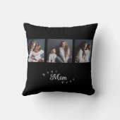 Modern Best Mom Ever Elegant Script Black 3 Photo クッション (裏面)