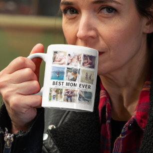 Modern Best Mom Ever Photo Collage Keepake コーヒーマグカップ